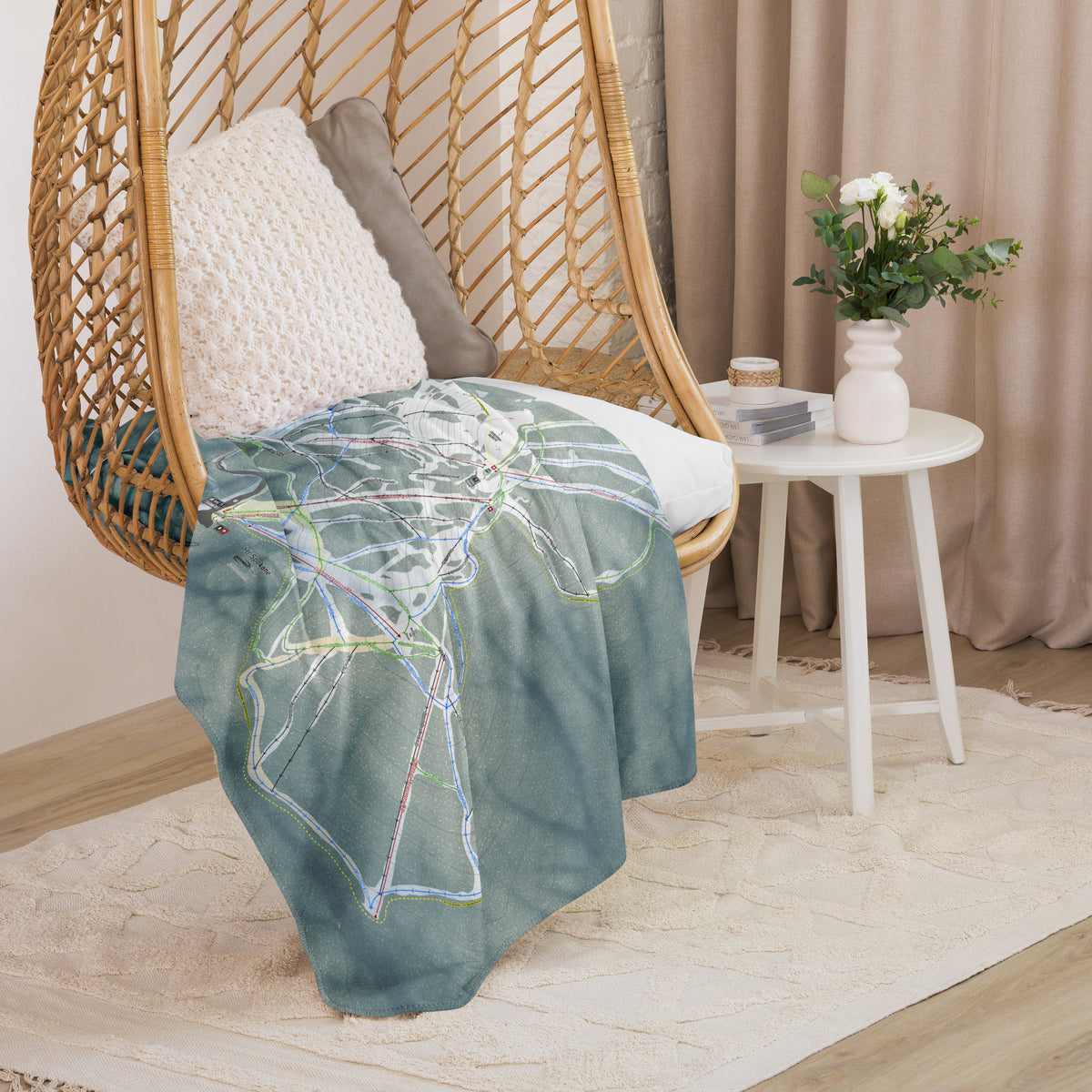 Mt. Spokane, Washington Ski Resort Map Blanket