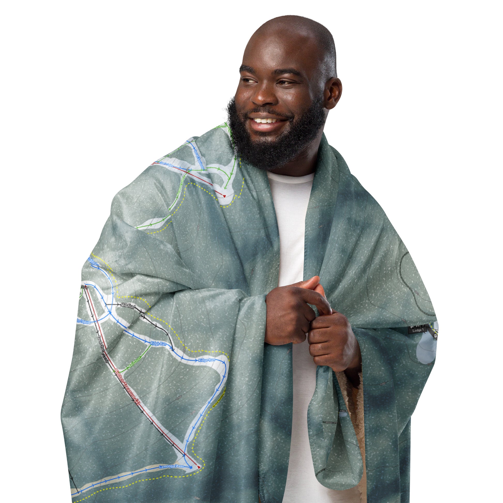 Mt. Spokane, Washington Ski Resort Map Blanket - Powderaddicts