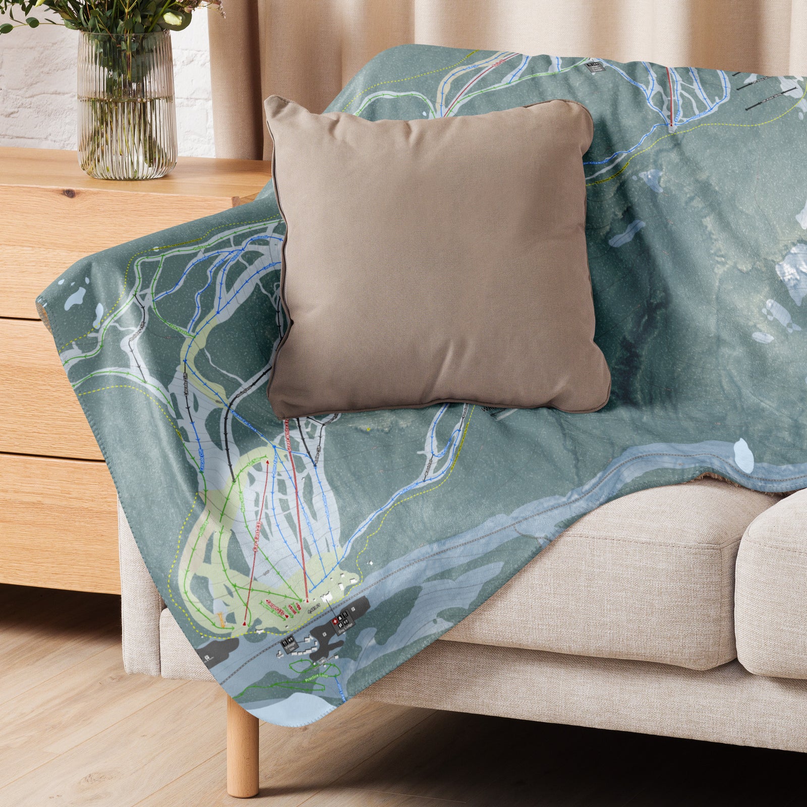 White Pass, Washington Ski Resort Map Blanket - Powderaddicts