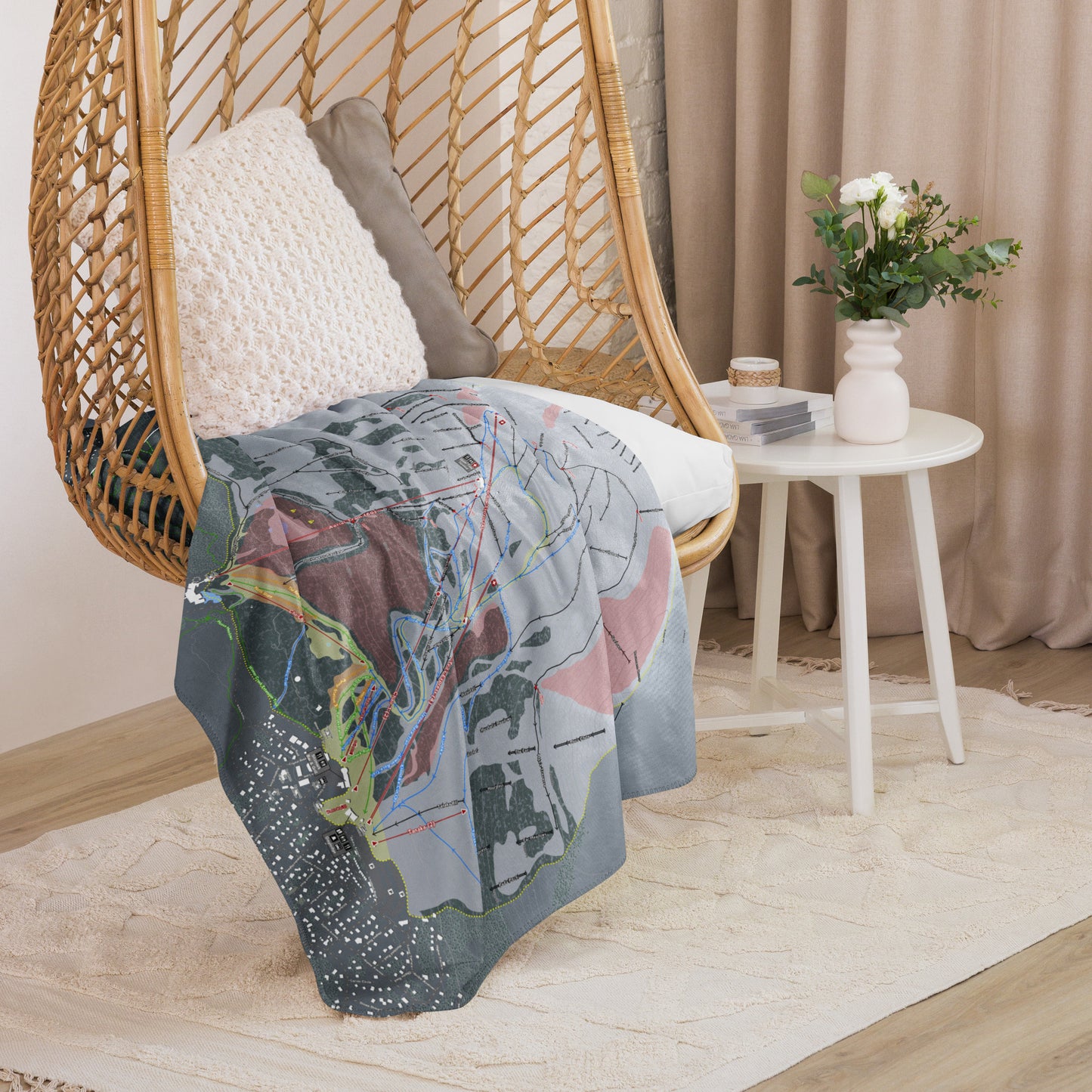 Alyeska, Alaska Ski Resort Map Blanket - Powderaddicts