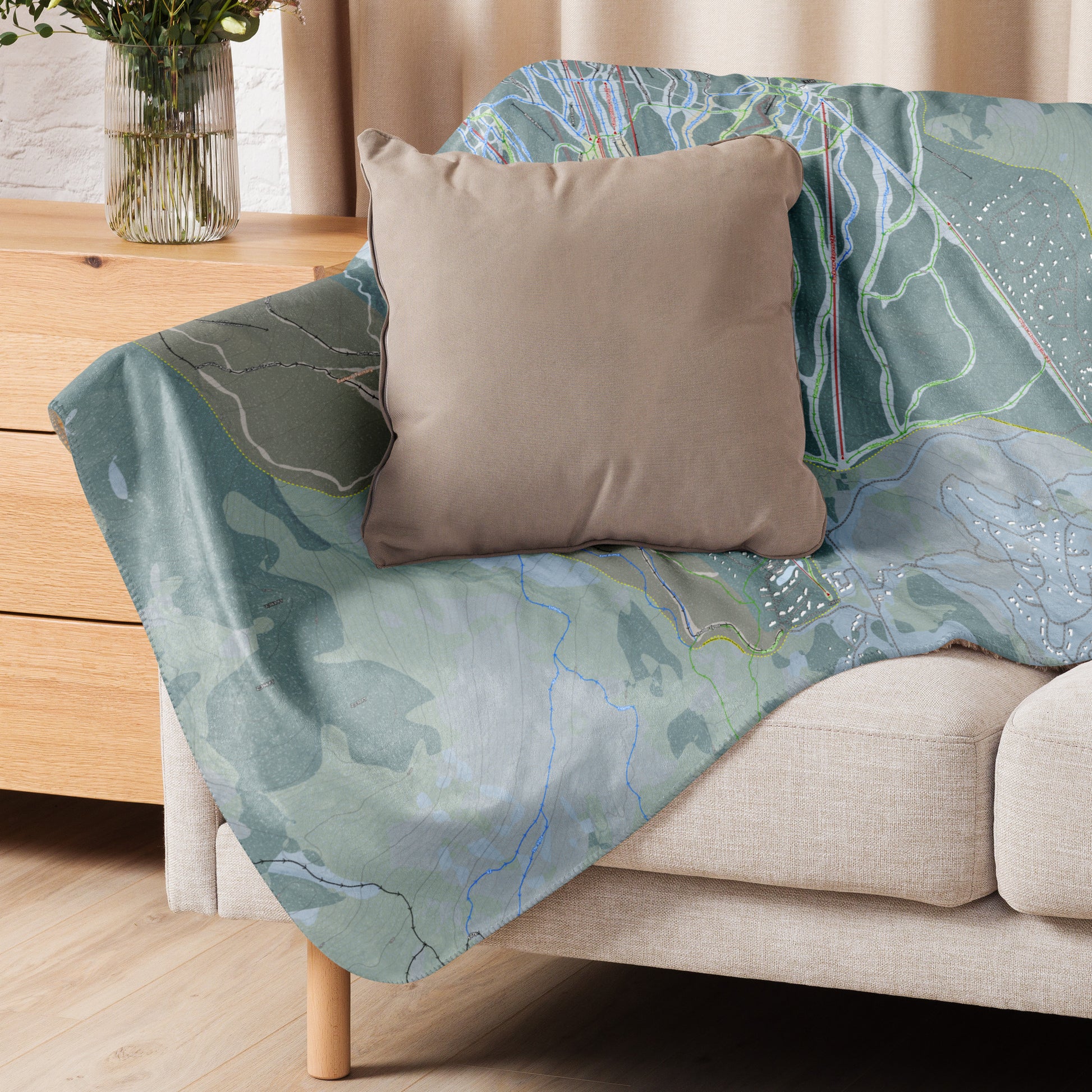 Sugarloaf, Maine Ski Resort Map Blanket - Powderaddicts