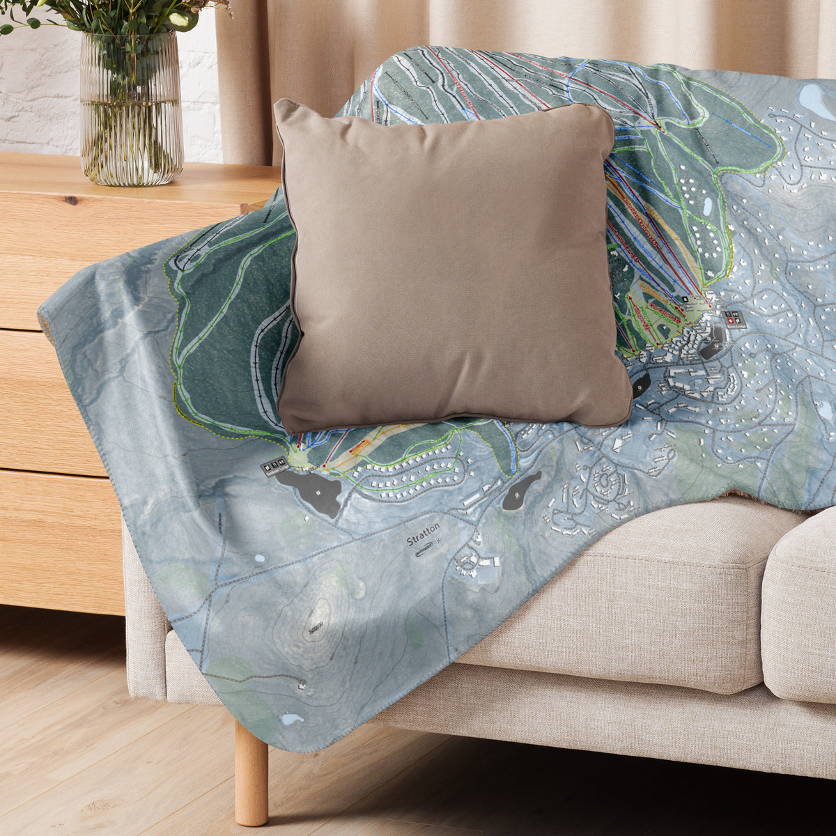 Stratton, Vermont Ski Resort Map Blanket - Powderaddicts