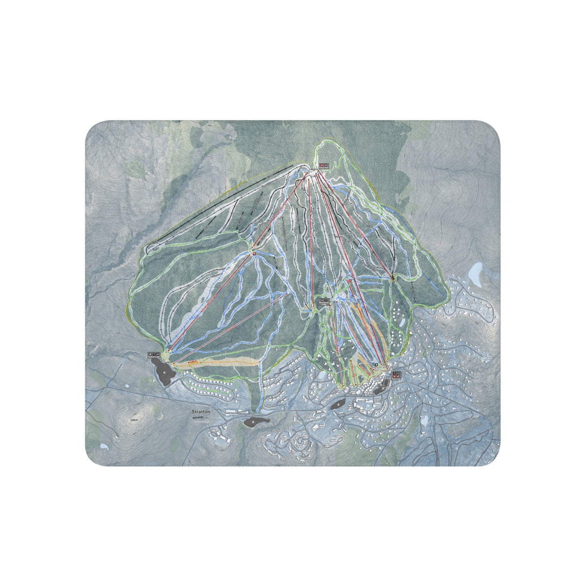 Stratton, Vermont Ski Resort Map Blanket - Powderaddicts