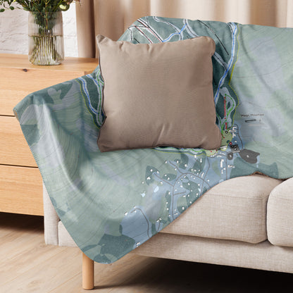 Magic Mountain, Vermont Ski Resort Map Blanket - Powderaddicts