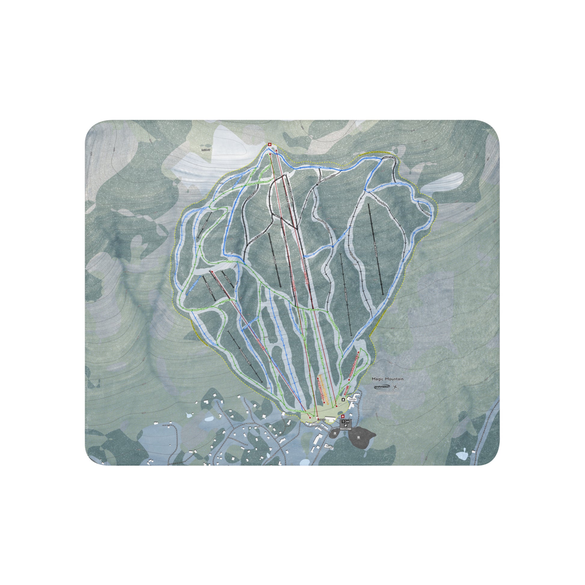 Magic Mountain, Vermont Ski Resort Map Blanket - Powderaddicts
