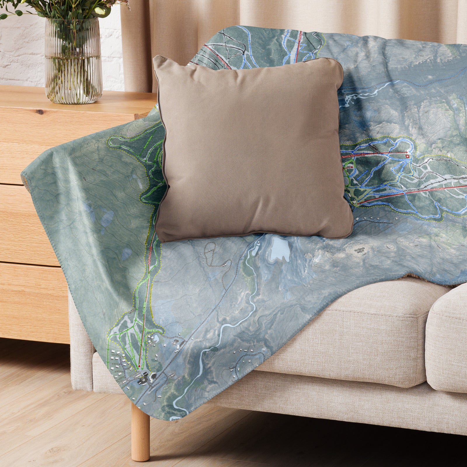 Stowe, Vermont Ski Resort Map Blanket - Powderaddicts