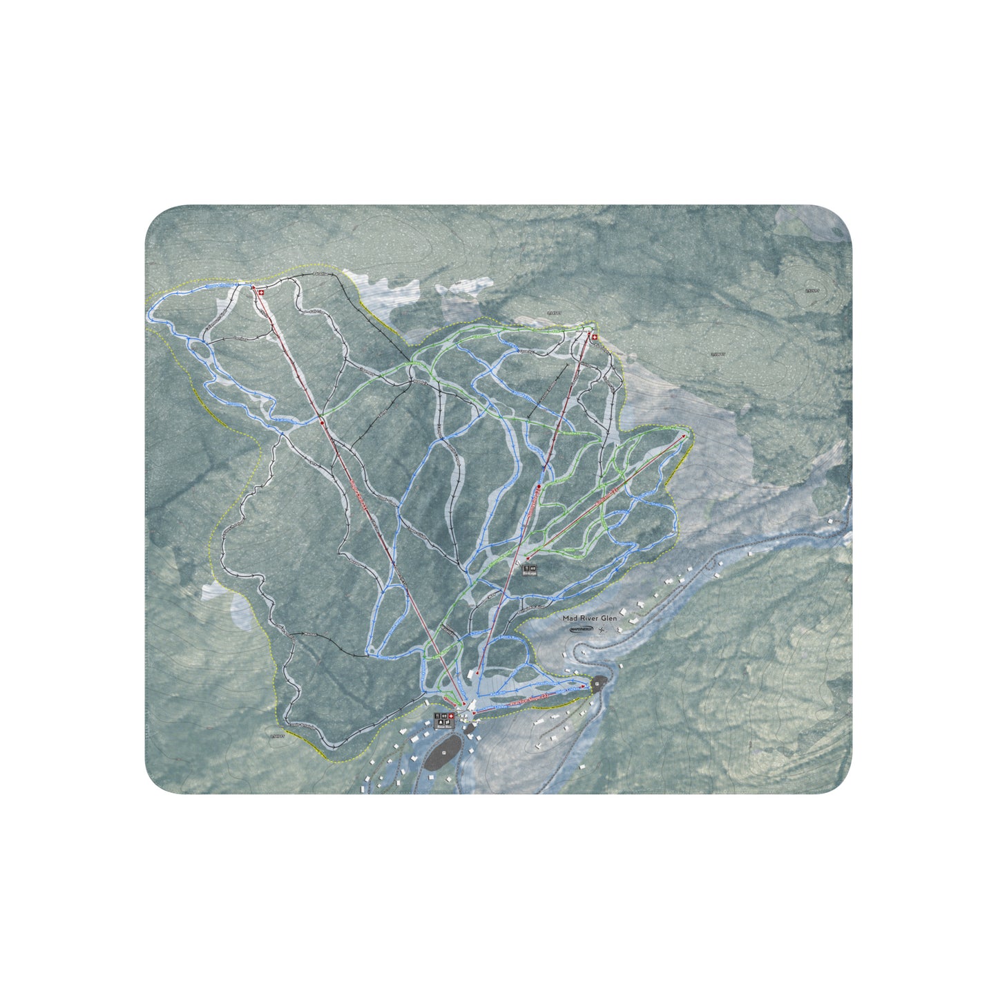 Mad River Glen, Vermont Ski Resort Map Blanket - Powderaddicts