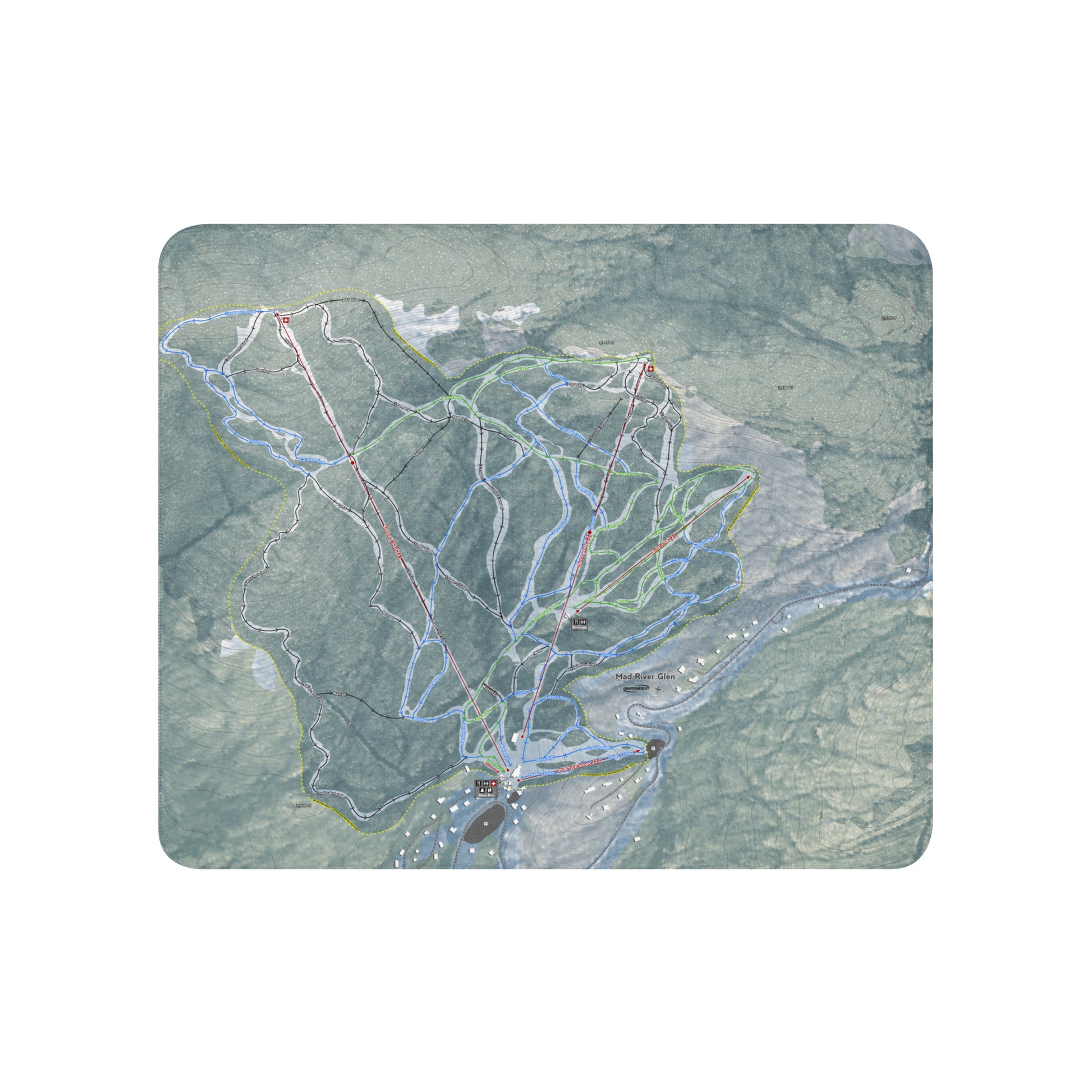 Mad River Glen, Vermont Ski Resort Map Blanket - Powderaddicts