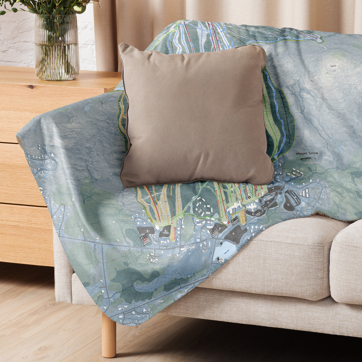 Mount Snow, Vermont Ski Resort Map Blanket - Powderaddicts