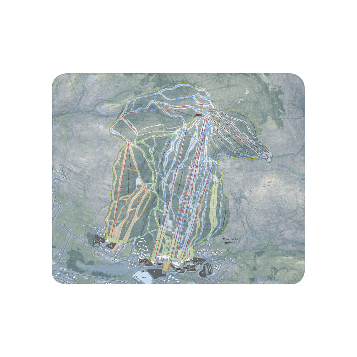 Mount Snow, Vermont Ski Resort Map Blanket - Powderaddicts