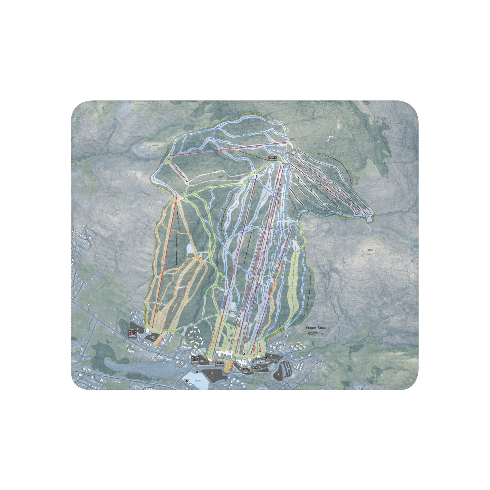 Mount Snow, Vermont Ski Resort Map Blanket