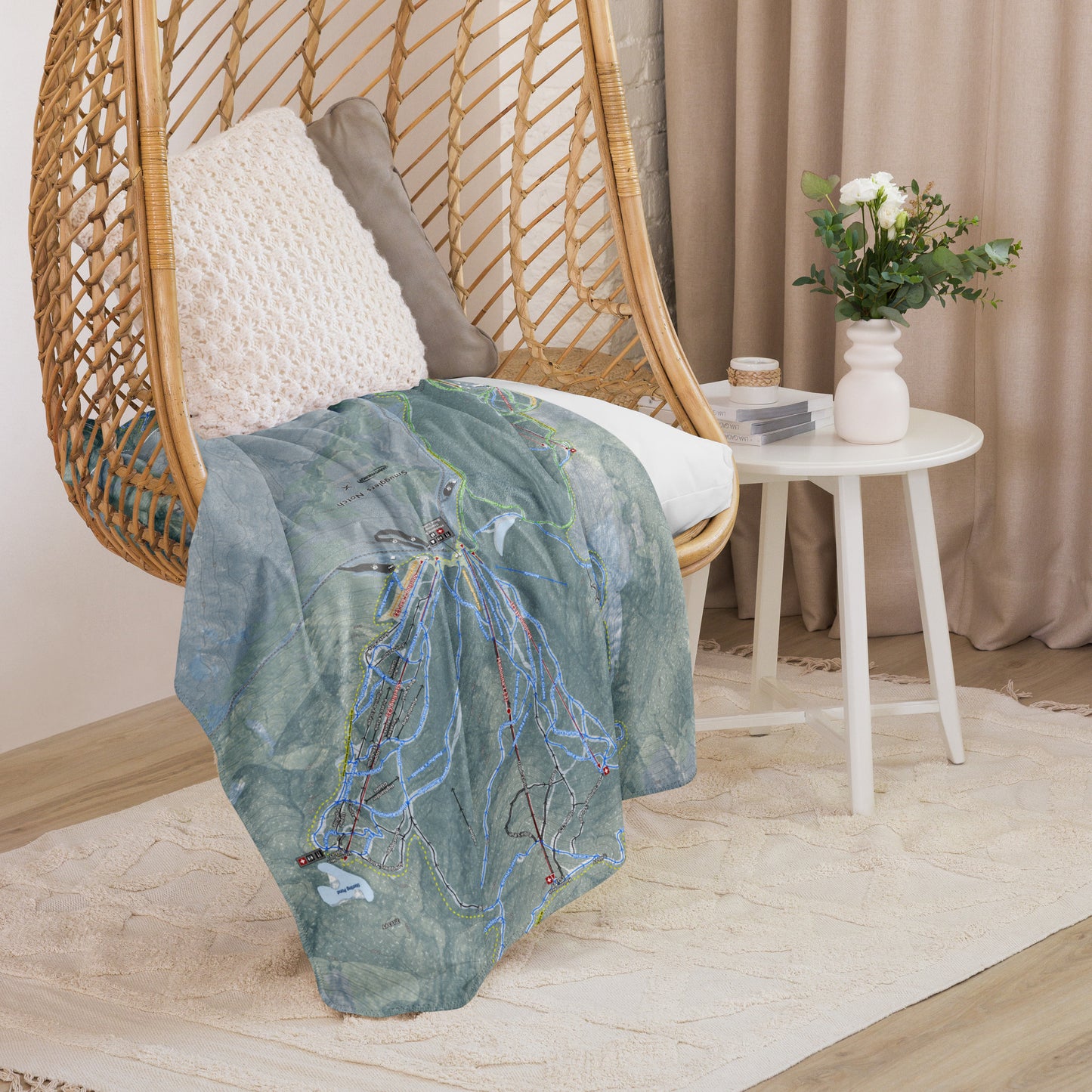 Smuggler's Notch, Vermont Ski Resort Map Blanket - Powderaddicts