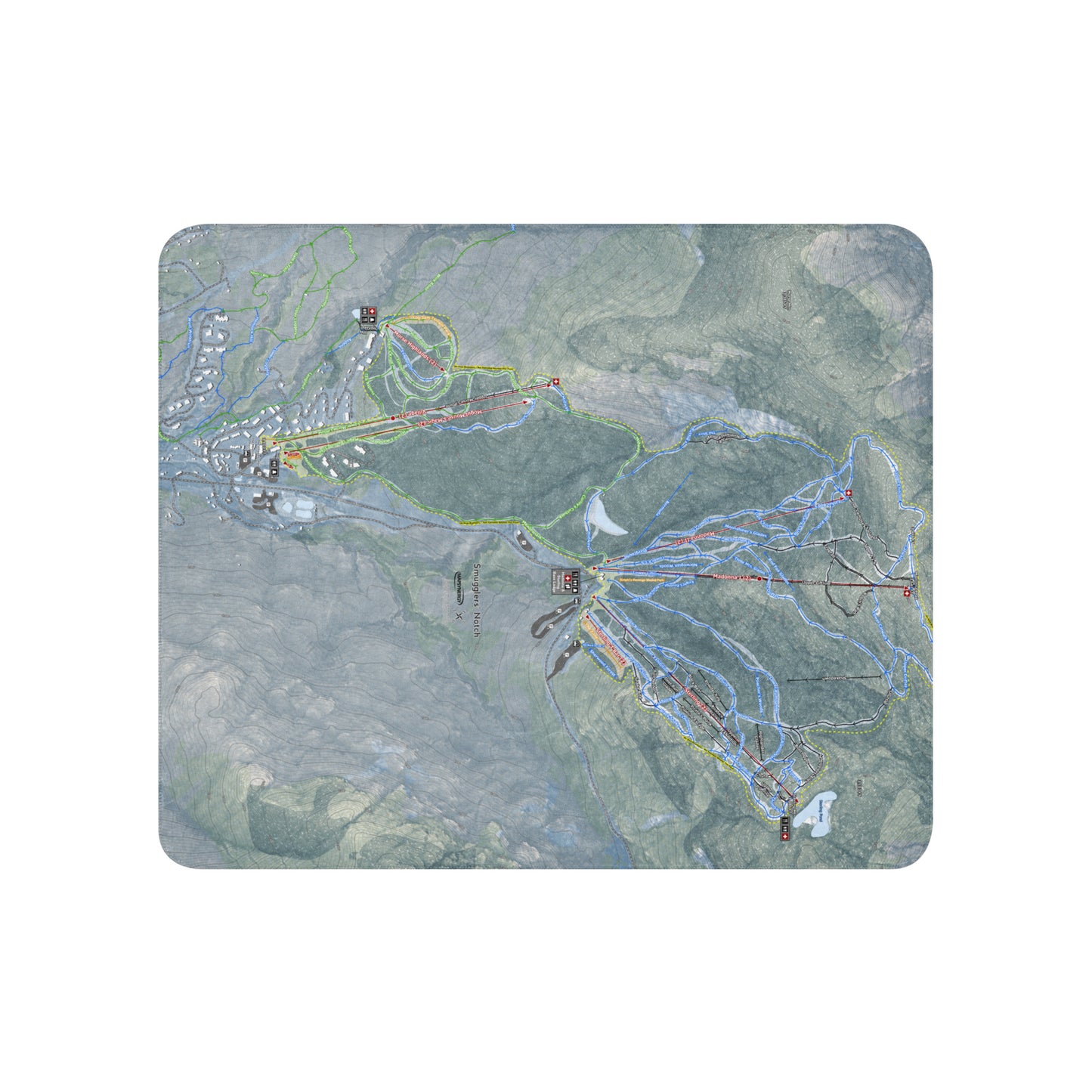 Smuggler's Notch, Vermont Ski Resort Map Blanket - Powderaddicts