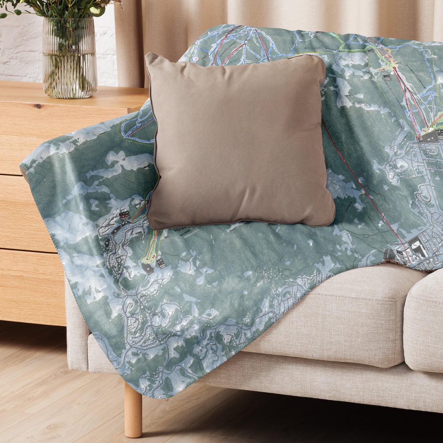 Heavenly, Nevada Ski Resort Map Blanket - Powderaddicts