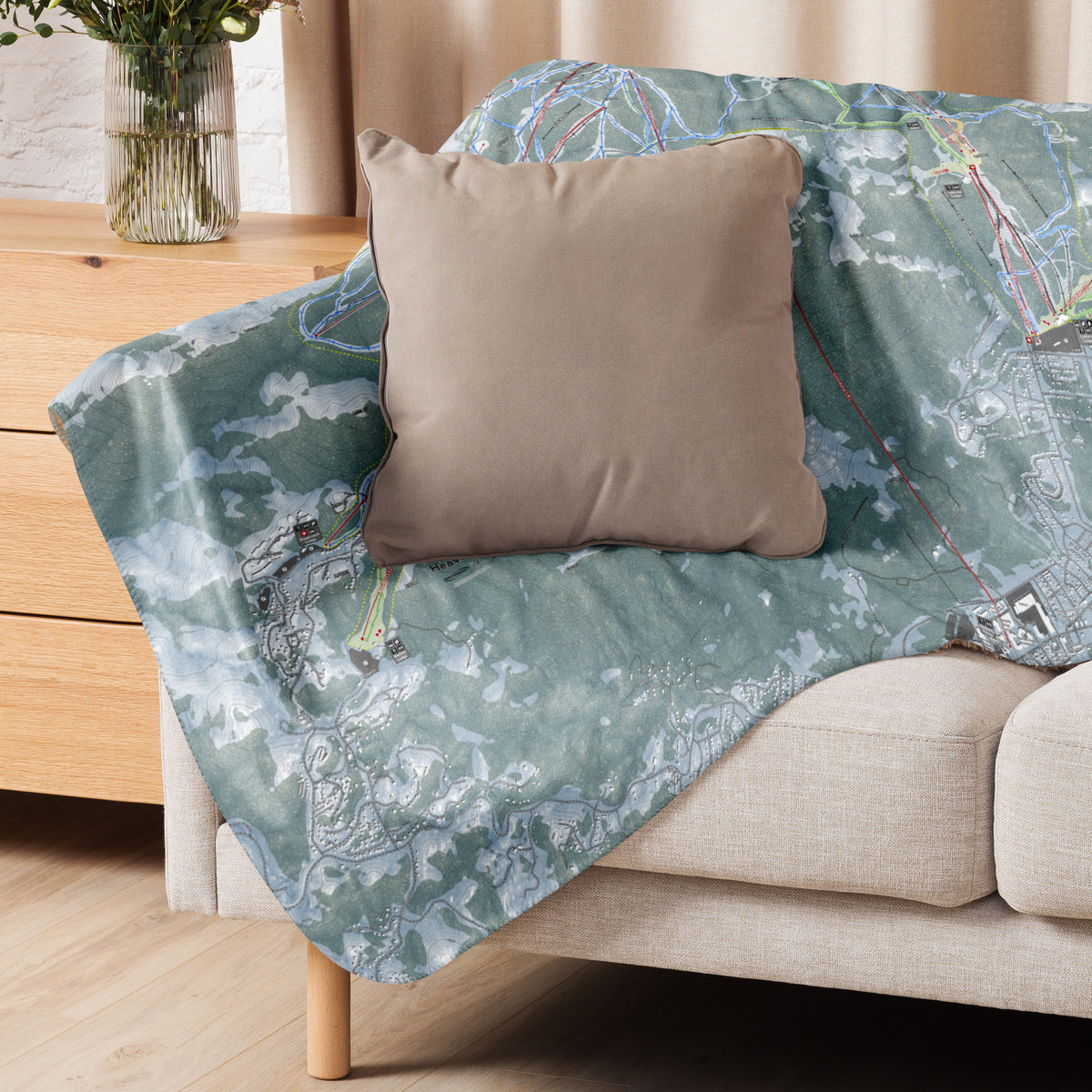 Heavenly, Nevada Ski Resort Map Blanket - Powderaddicts