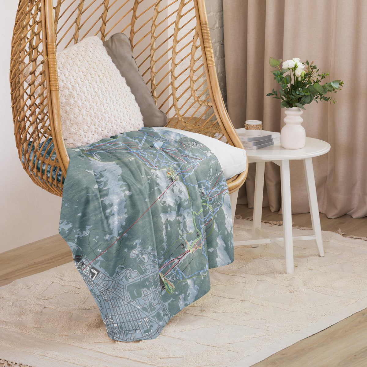 Heavenly, Nevada Ski Resort Map Blanket - Powderaddicts