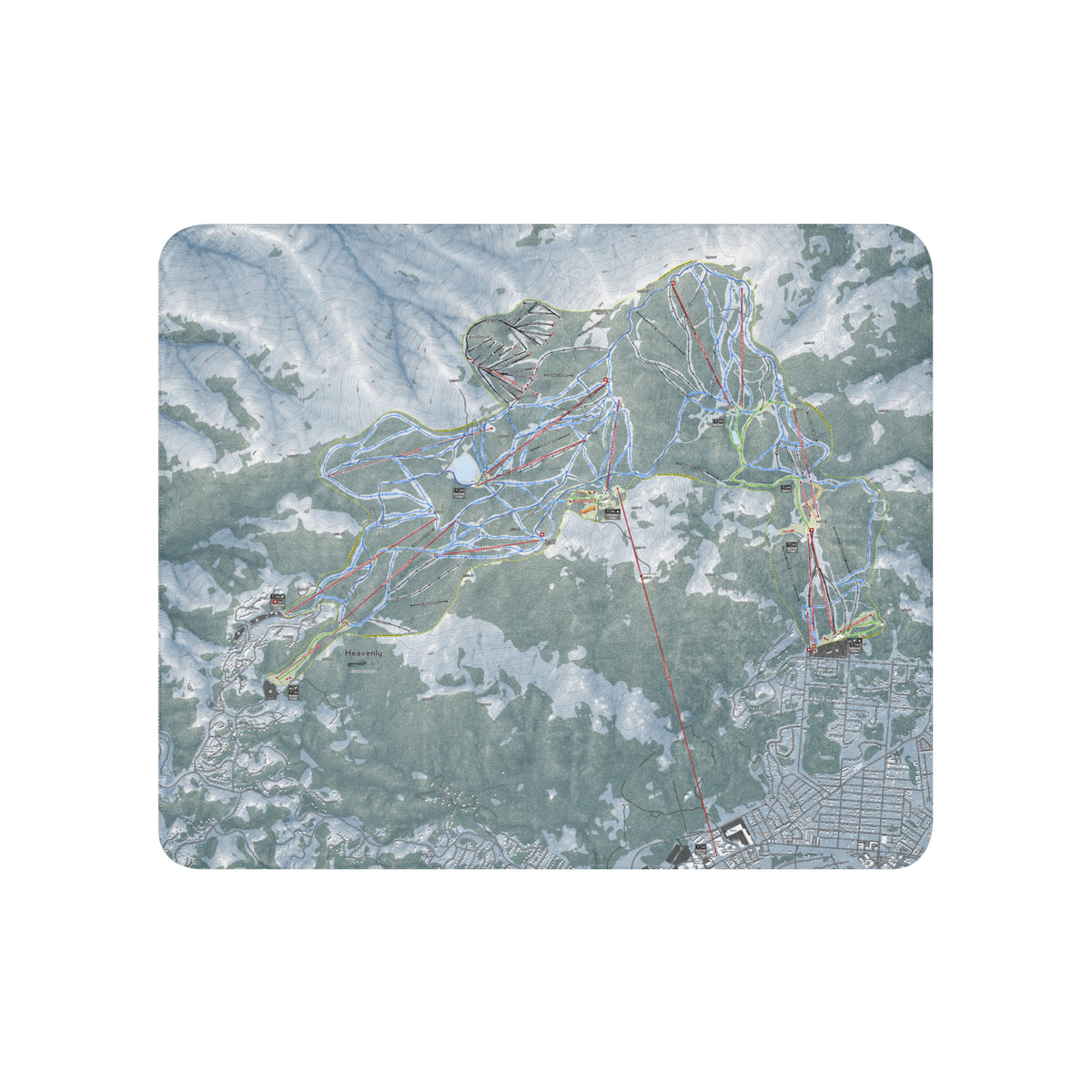 Heavenly, Nevada Ski Resort Map Blanket - Powderaddicts