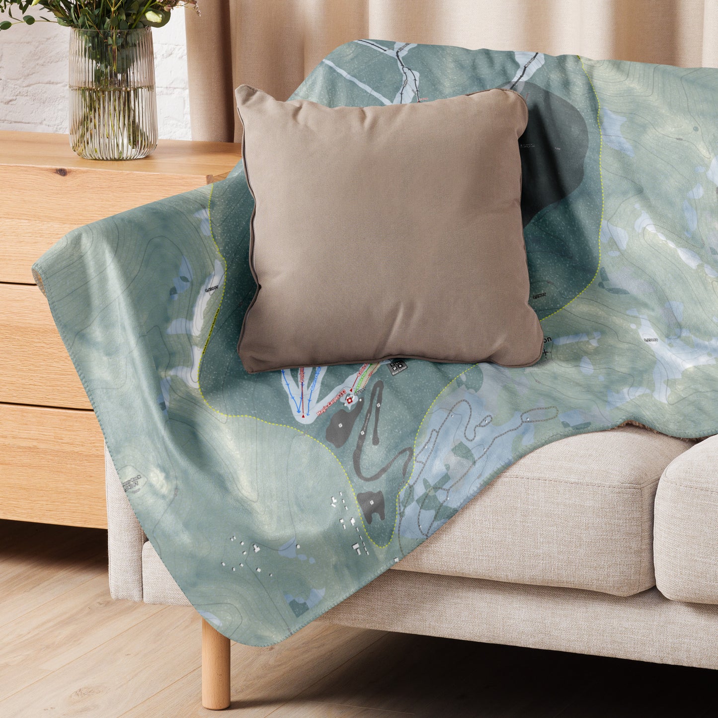 Lee Canyon, Nevada Ski Resort Map Blanket - Powderaddicts