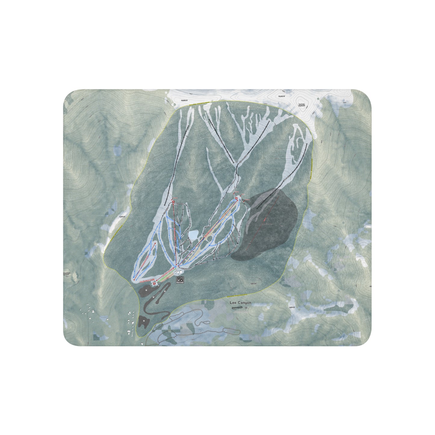 Lee Canyon, Nevada Ski Resort Map Blanket - Powderaddicts