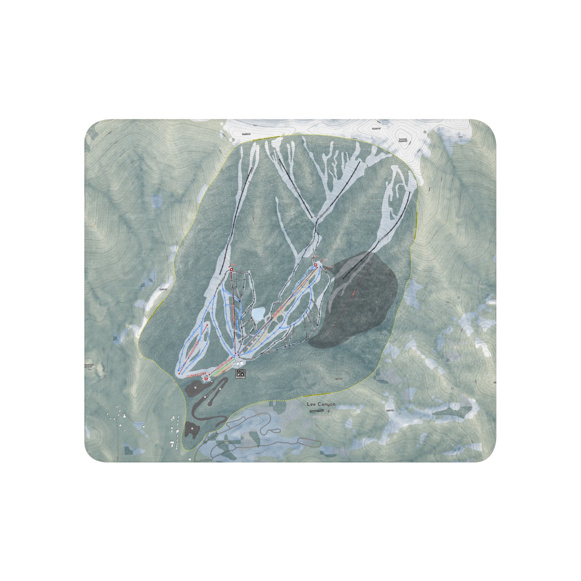 Lee Canyon, Nevada Ski Resort Map Blanket - Powderaddicts