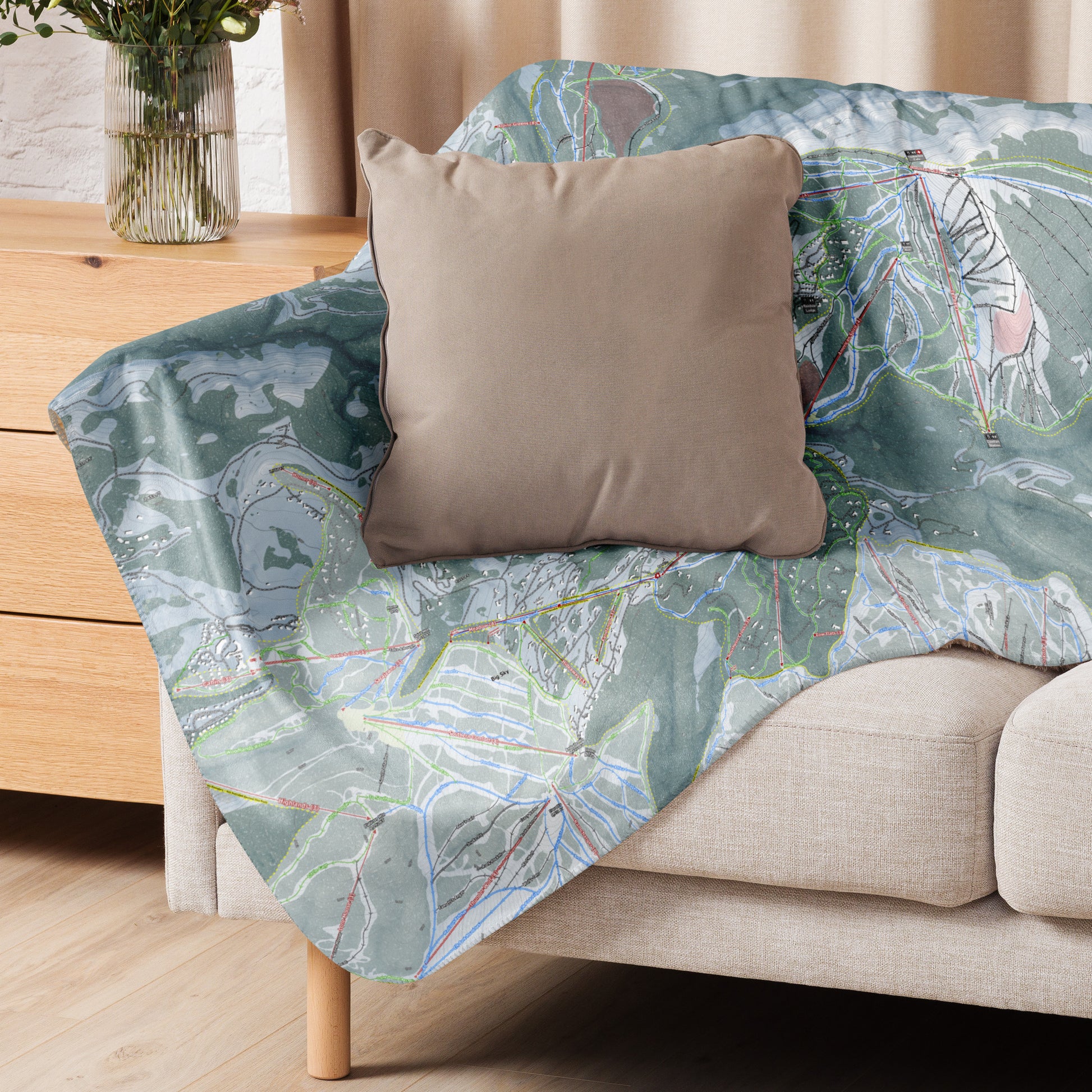 Yellowstone Club, Montana Ski Resort Map Blanket - Powderaddicts