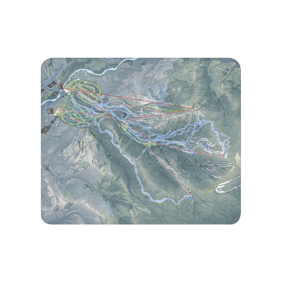 WHITEFACE, NEW YORK SKI RESORT MAP BLANKET - Powderaddicts