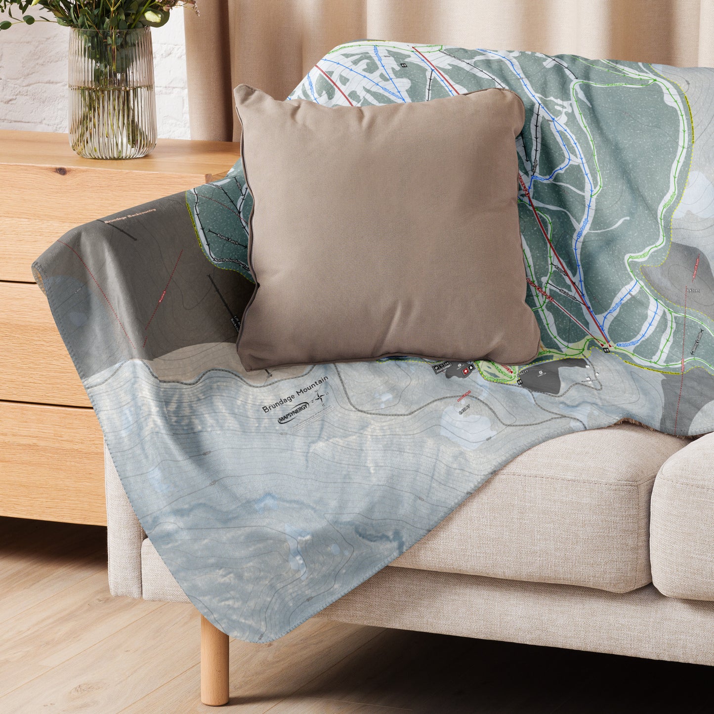 Brundage Mountain, Idaho Ski Resort Map Blanket - Powderaddicts