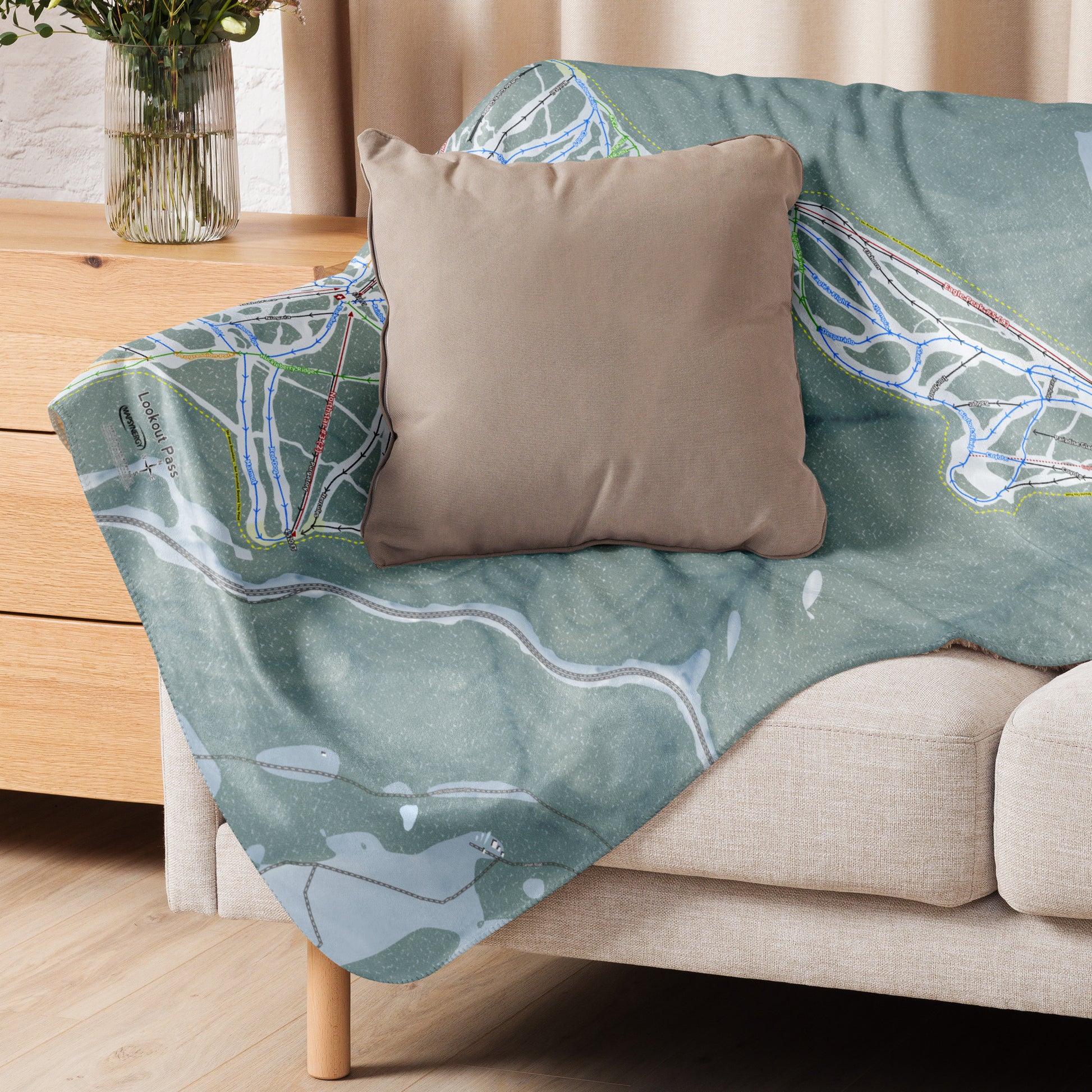 LOOKOUT PASS, IDAHO SKI RESORT MAP BLANKET - Powderaddicts