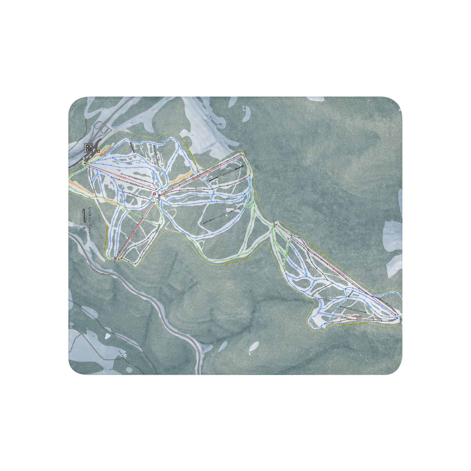 LOOKOUT PASS, IDAHO SKI RESORT MAP BLANKET