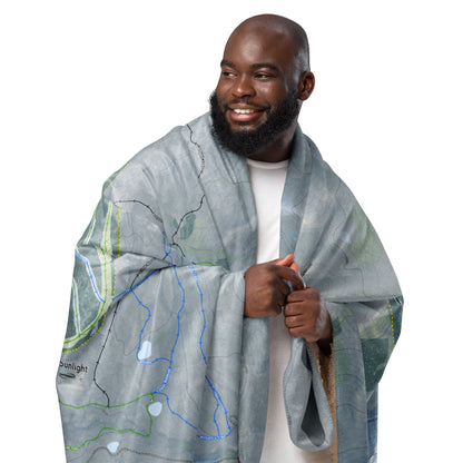 Sunlight Mountain Resort, Colorado Ski Trail Map Blanket - Powderaddicts
