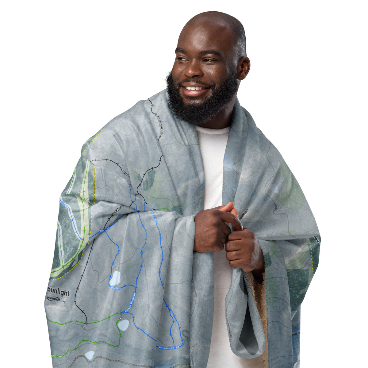 Sunlight Mountain Resort, Colorado Ski Trail Map Blanket - Powderaddicts