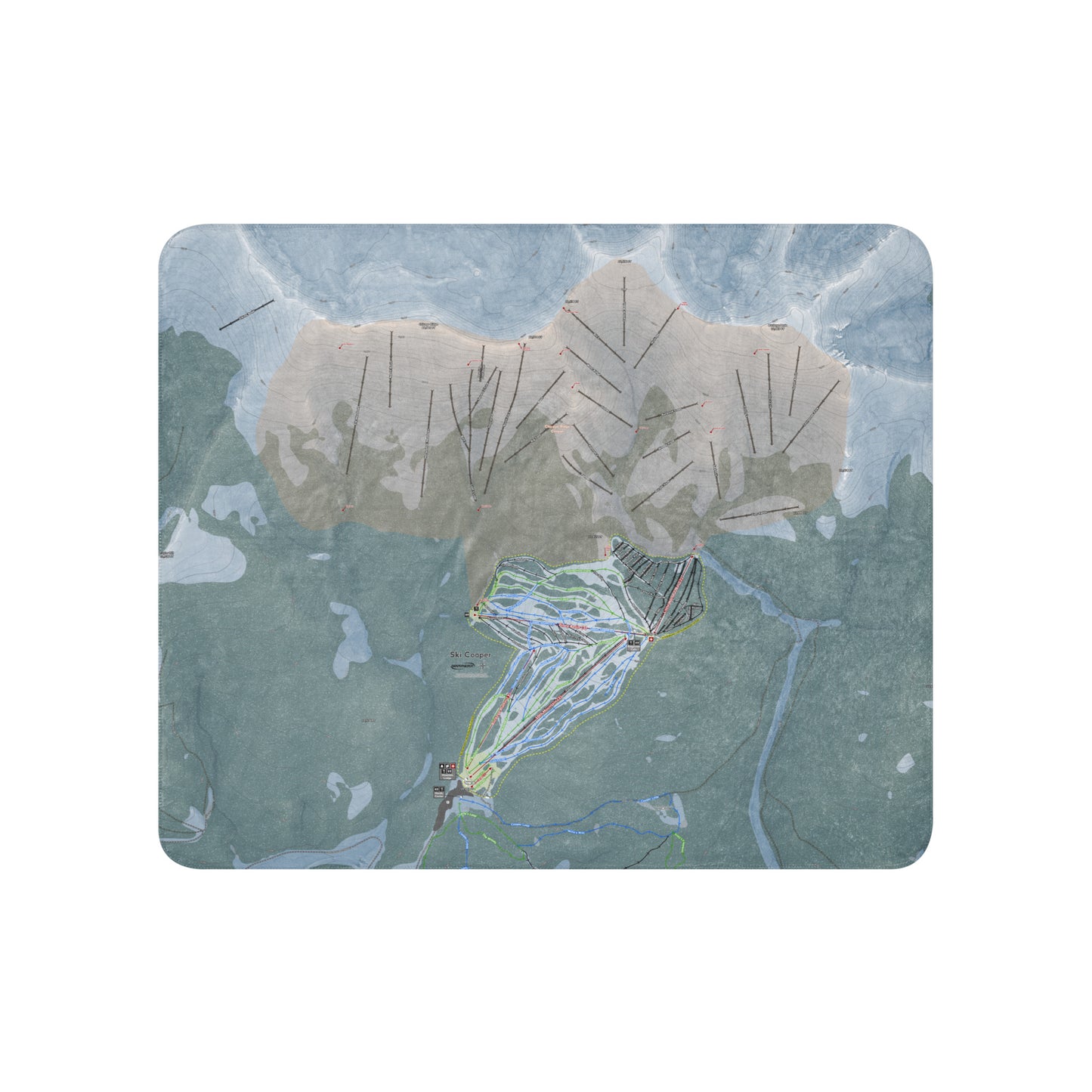 Ski Cooper, Colorado Ski Resort Map Blanket - Powderaddicts