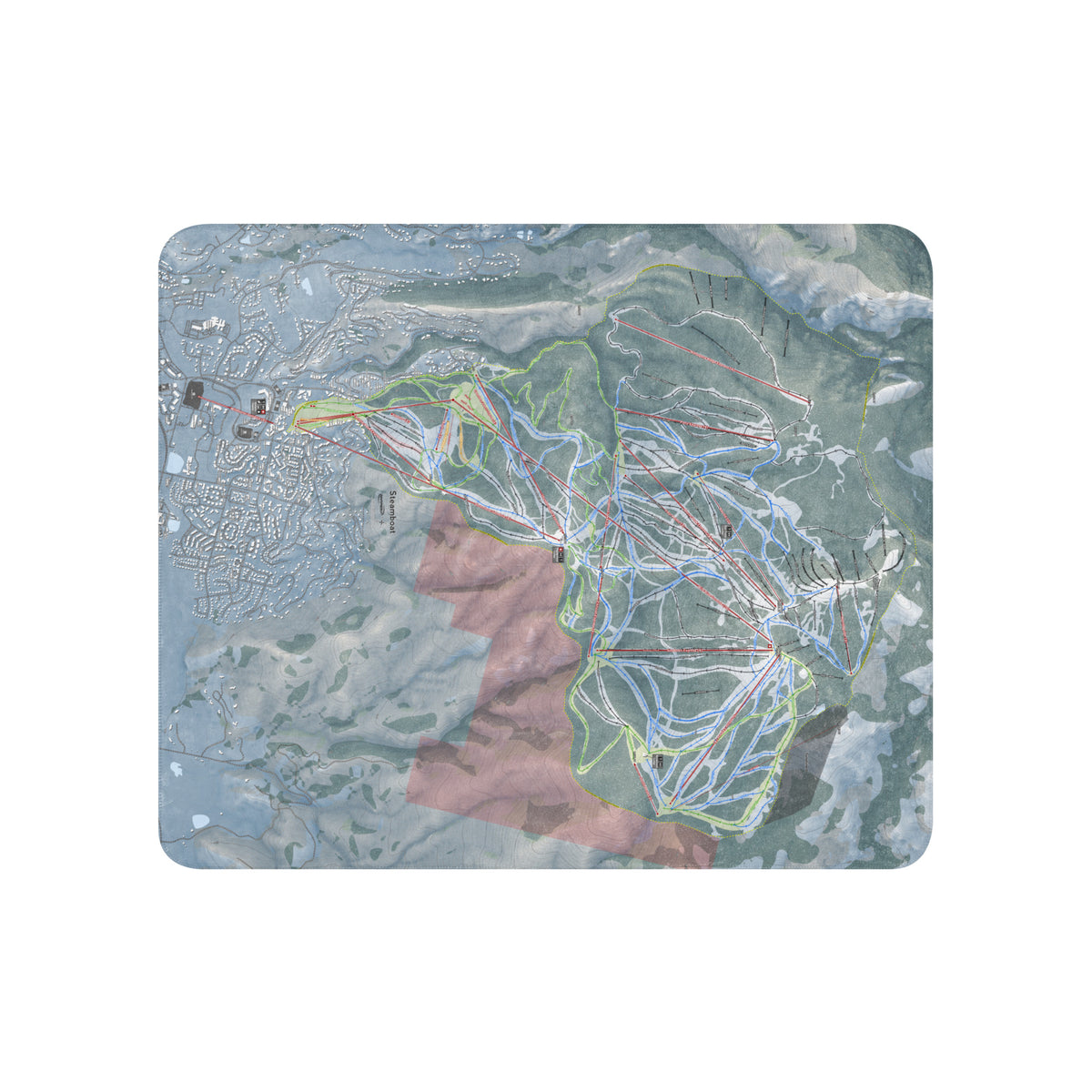 Steamboat, Colorado Ski Resort Map Blanket - Powderaddicts