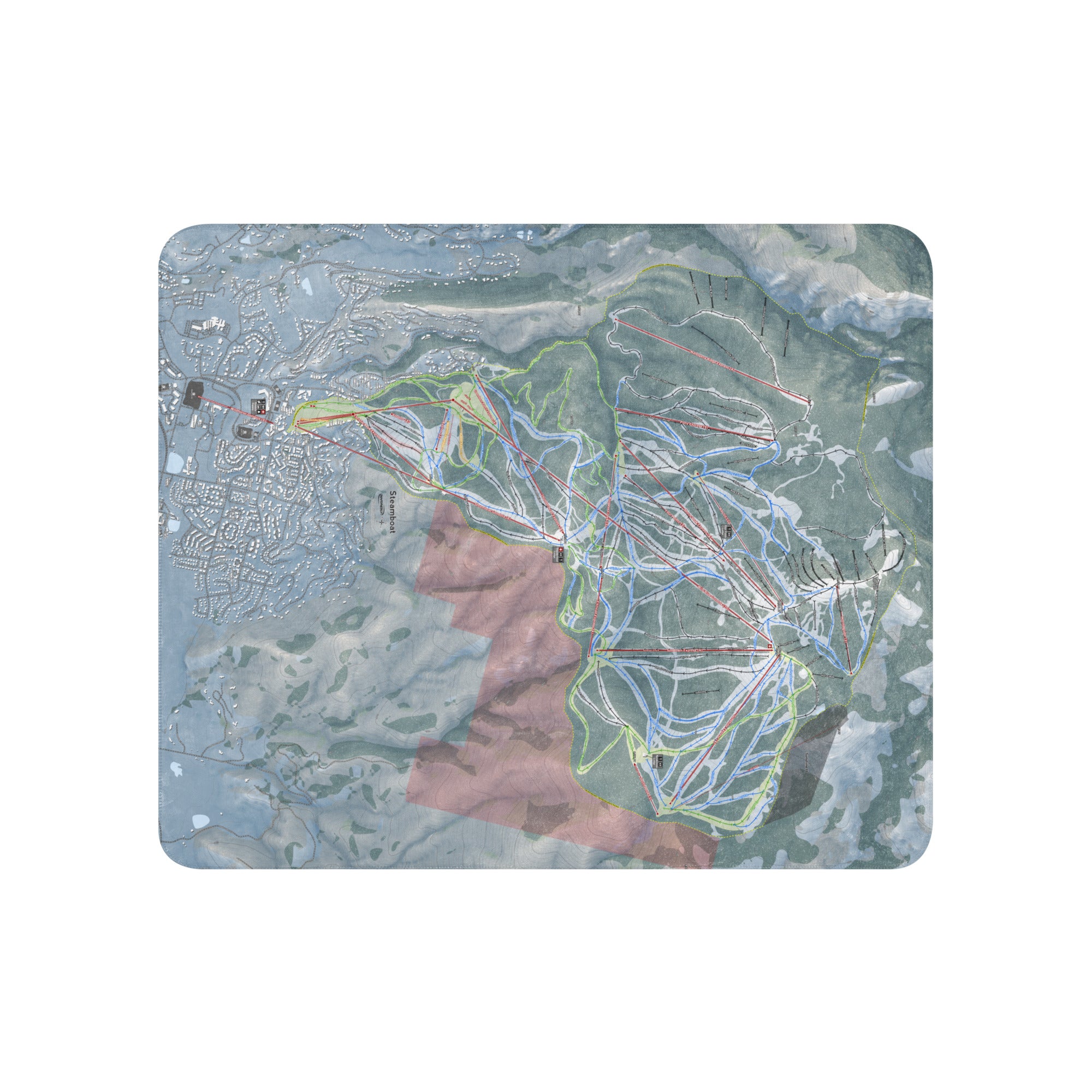 Steamboat, Colorado Ski Resort Map Blanket