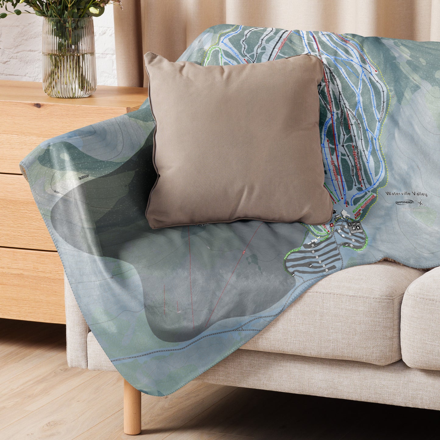 Waterville Valley, New Hampshire Ski Resort Map Blanket - Powderaddicts