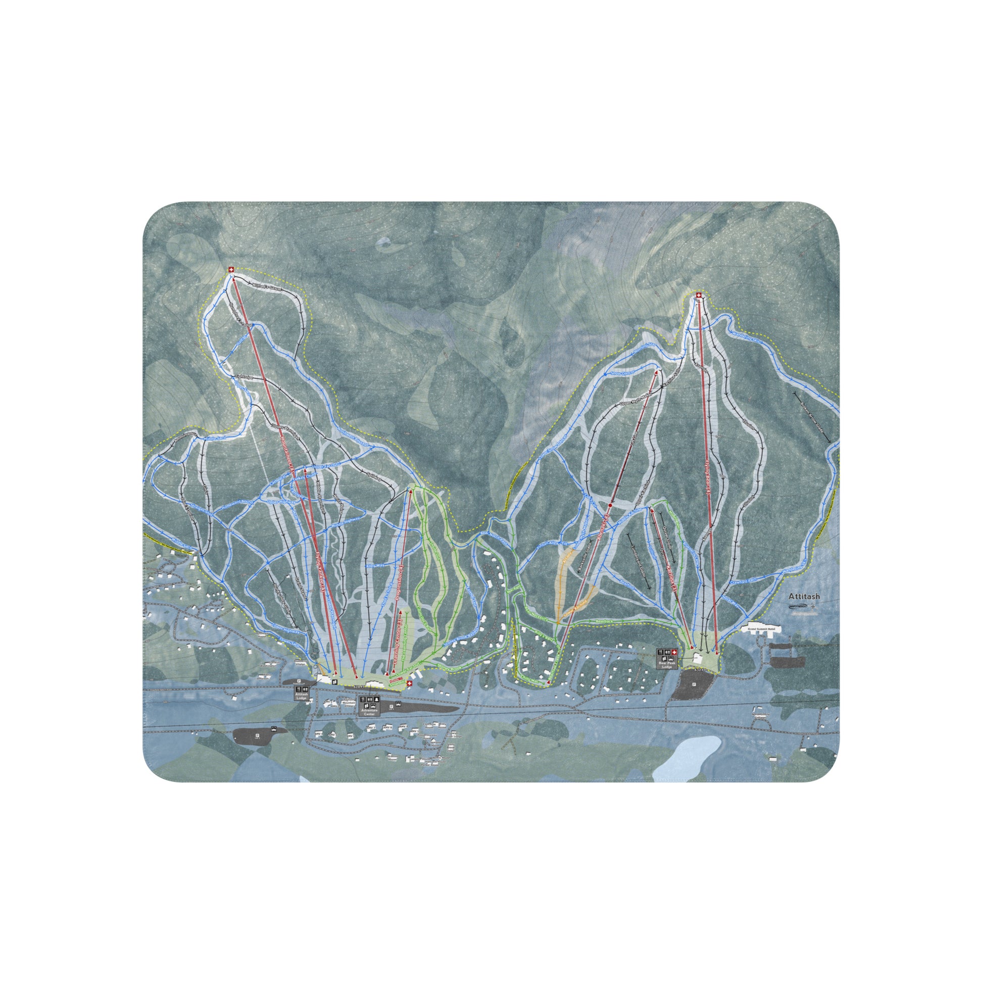 Attitash Mountain, New Hampshire Ski Resort Map Blanket - Powderaddicts