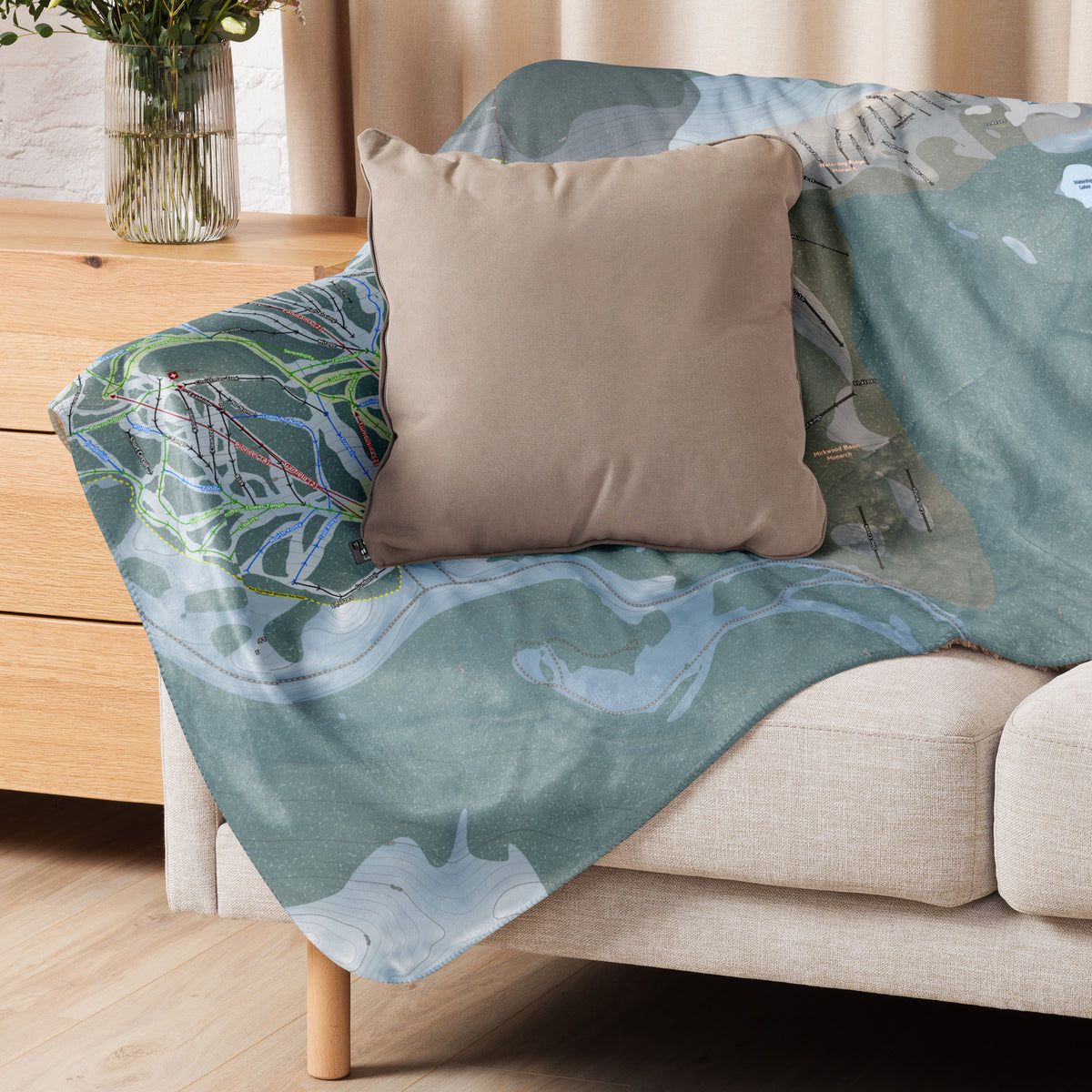 Monarch Mountain, Colorado Ski Resort Map Blanket - Powderaddicts