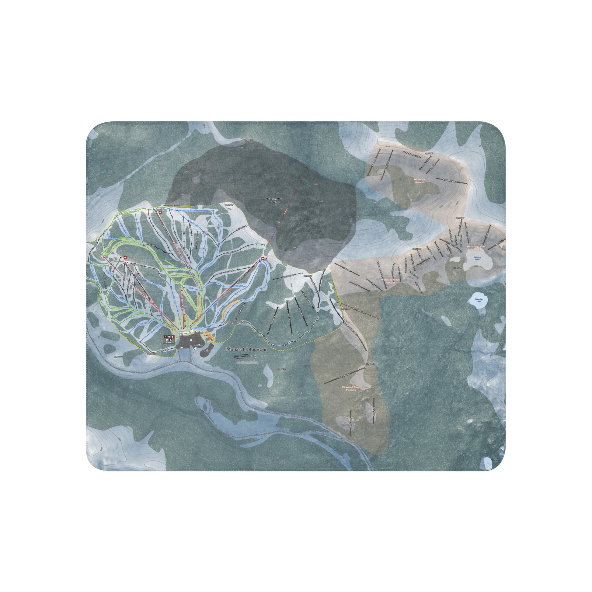 Monarch Mountain, Colorado Ski Resort Map Blanket - Powderaddicts