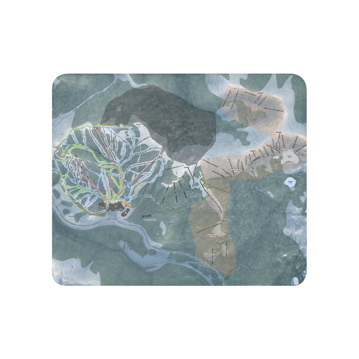 Monarch Mountain, Colorado Ski Resort Map Blanket - Powderaddicts