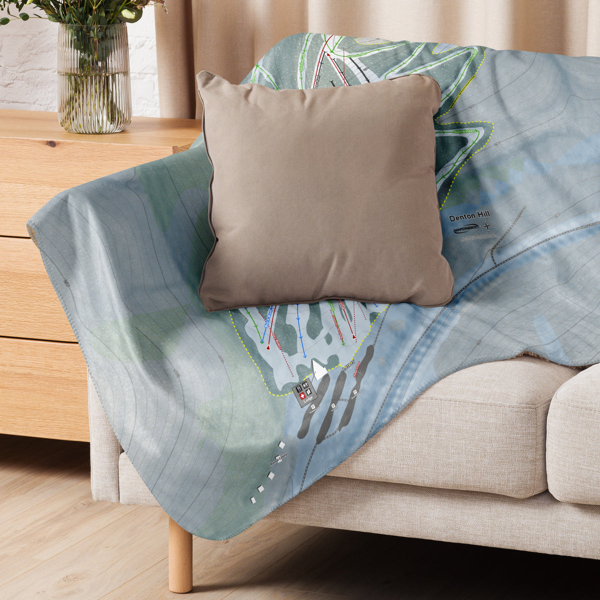 DENTON HILL, PENNSYLVANIA SKI RESORT MAP BLANKET