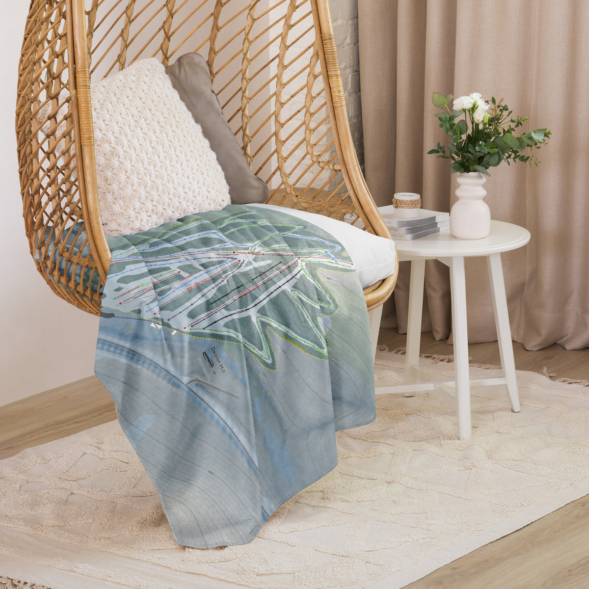 DENTON HILL, PENNSYLVANIA SKI RESORT MAP BLANKET