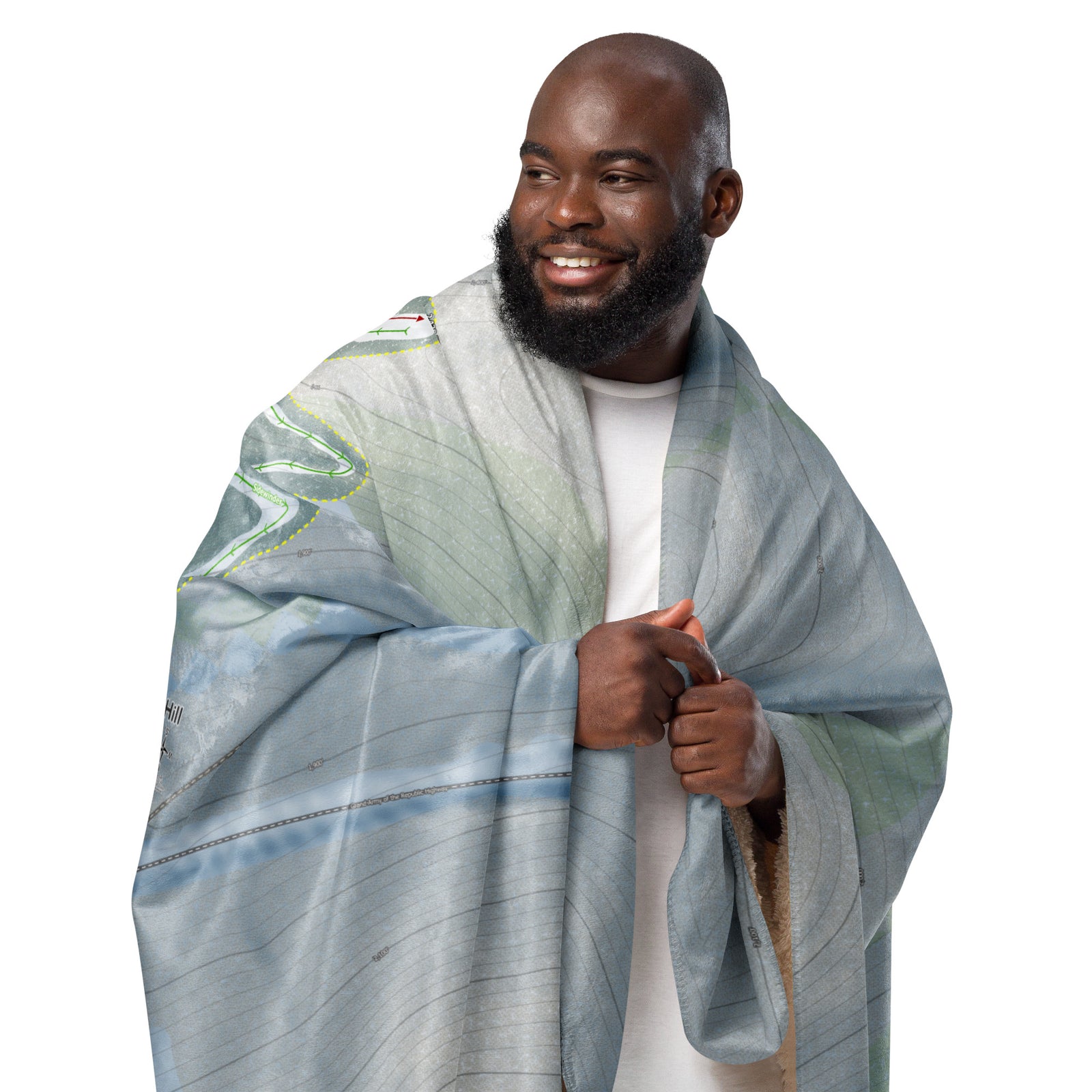 DENTON HILL, PENNSYLVANIA SKI RESORT MAP BLANKET