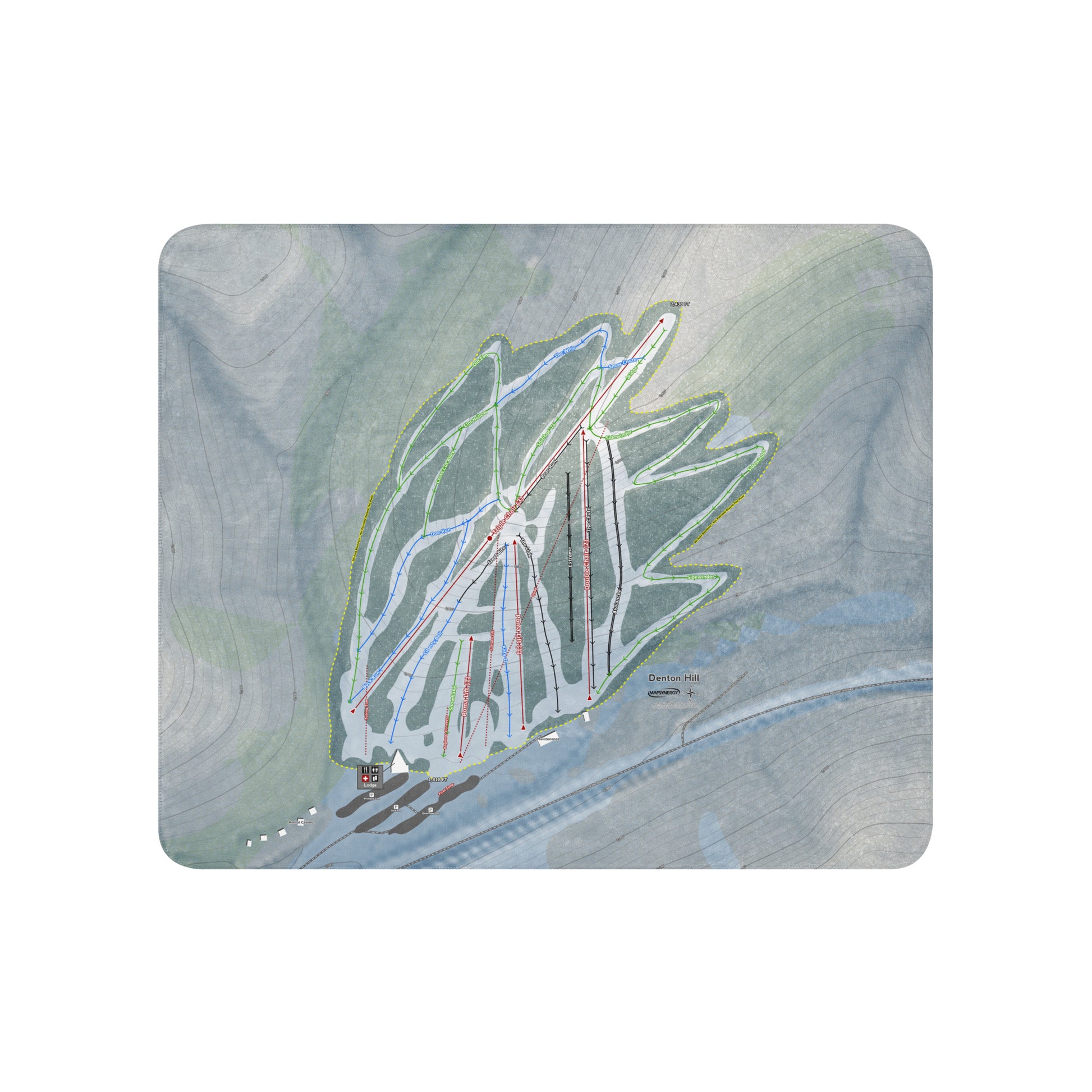 DENTON HILL, PENNSYLVANIA SKI RESORT MAP BLANKET - Powderaddicts
