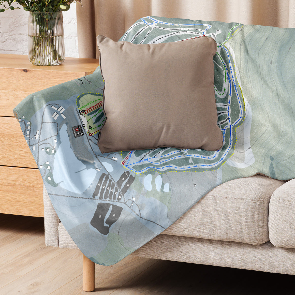 ELK MOUNTAIN, PENNSYLVANIA SKI RESORT MAP BLANKET