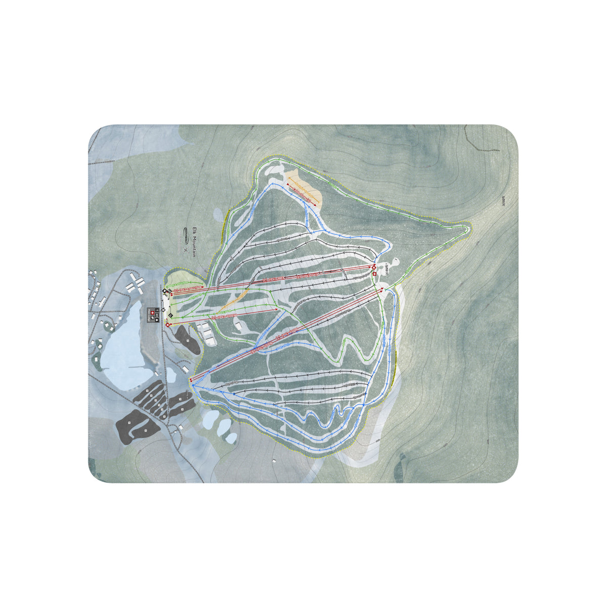 ELK MOUNTAIN, PENNSYLVANIA SKI RESORT MAP BLANKET