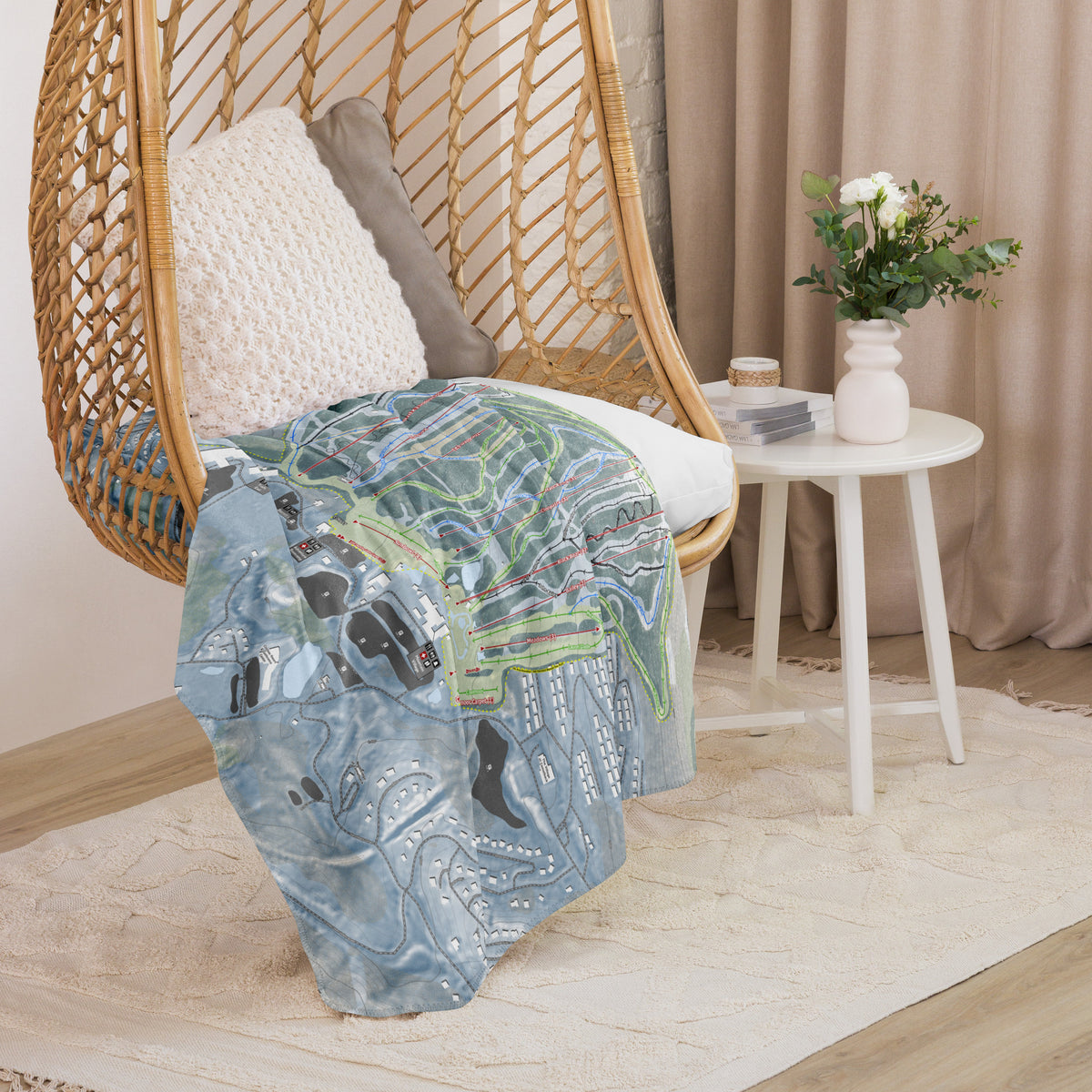 Camelback Mountain, Pennsylvania Ski Resort Map Blanket - Powderaddicts