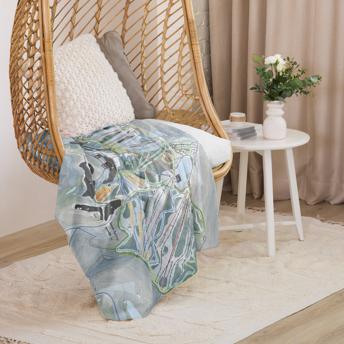 SEVEN SPRINGS, PENNSYLVANIA SKI RESORT MAP BLANKET