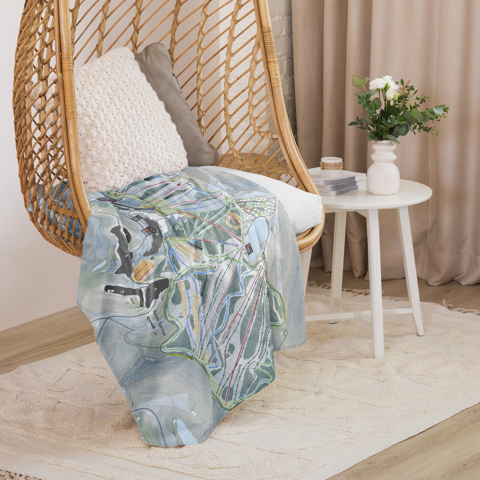 SEVEN SPRINGS, PENNSYLVANIA SKI RESORT MAP BLANKET