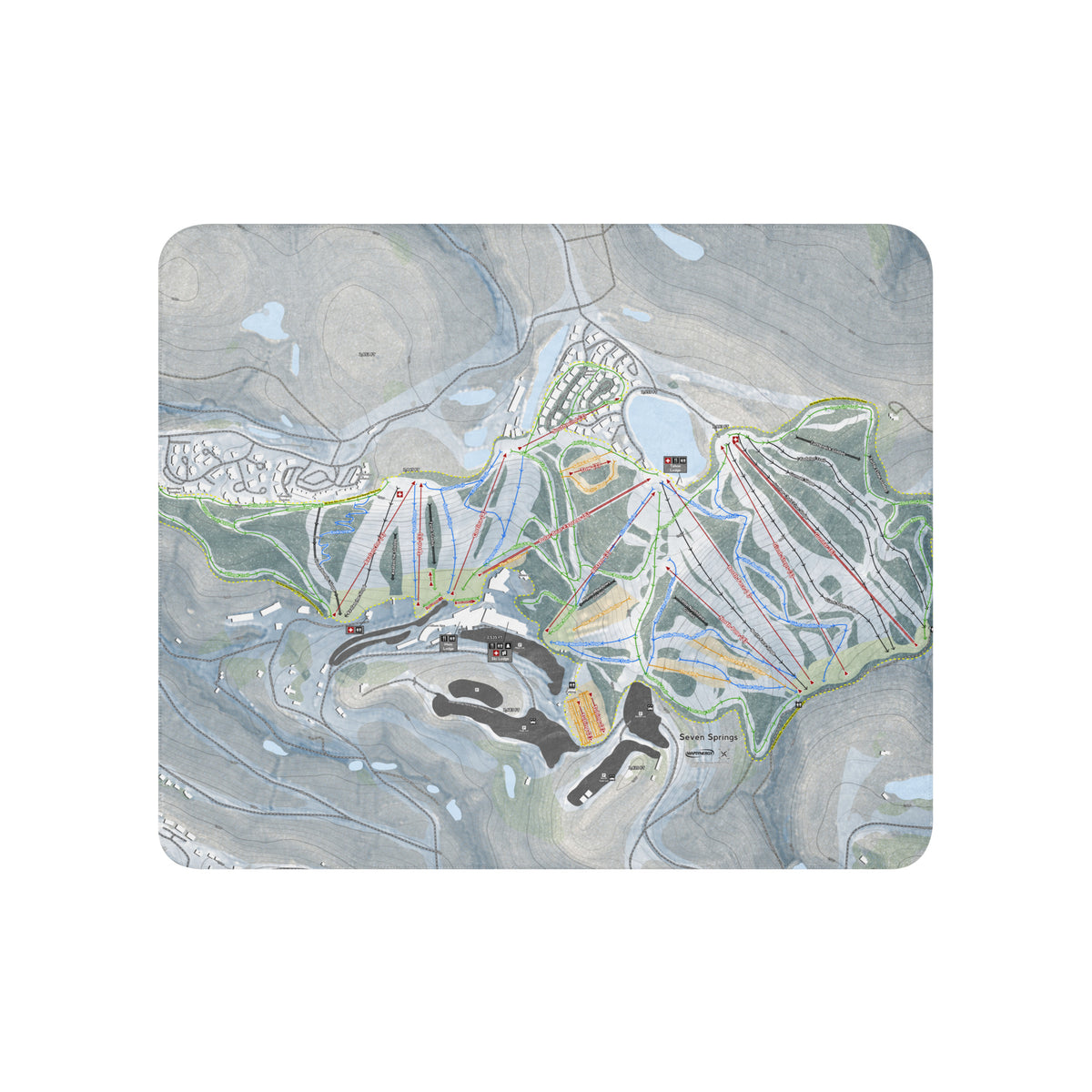 SEVEN SPRINGS, PENNSYLVANIA SKI RESORT MAP BLANKET