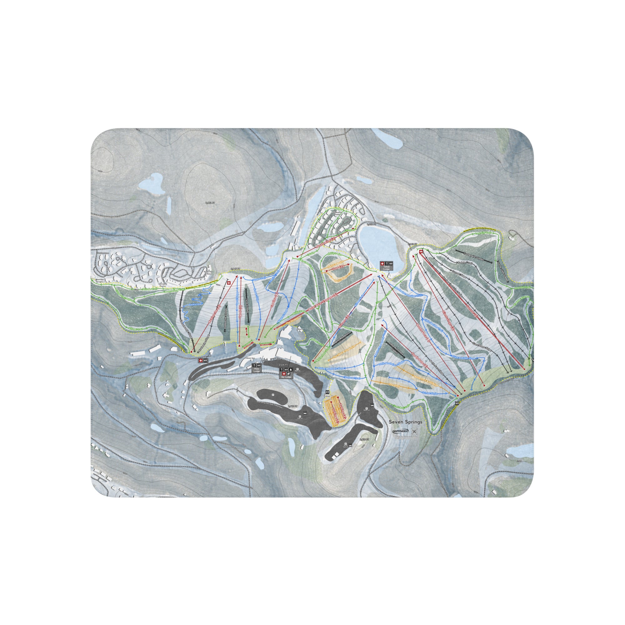 SEVEN SPRINGS, PENNSYLVANIA SKI RESORT MAP BLANKET